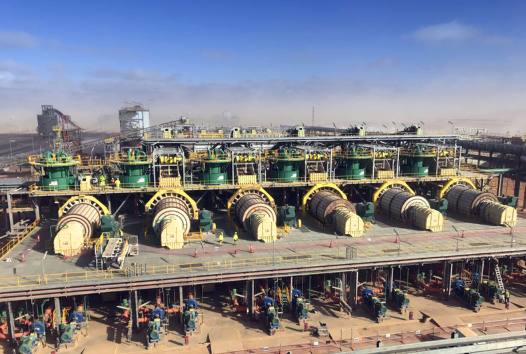 Mining equipment at a processing plant